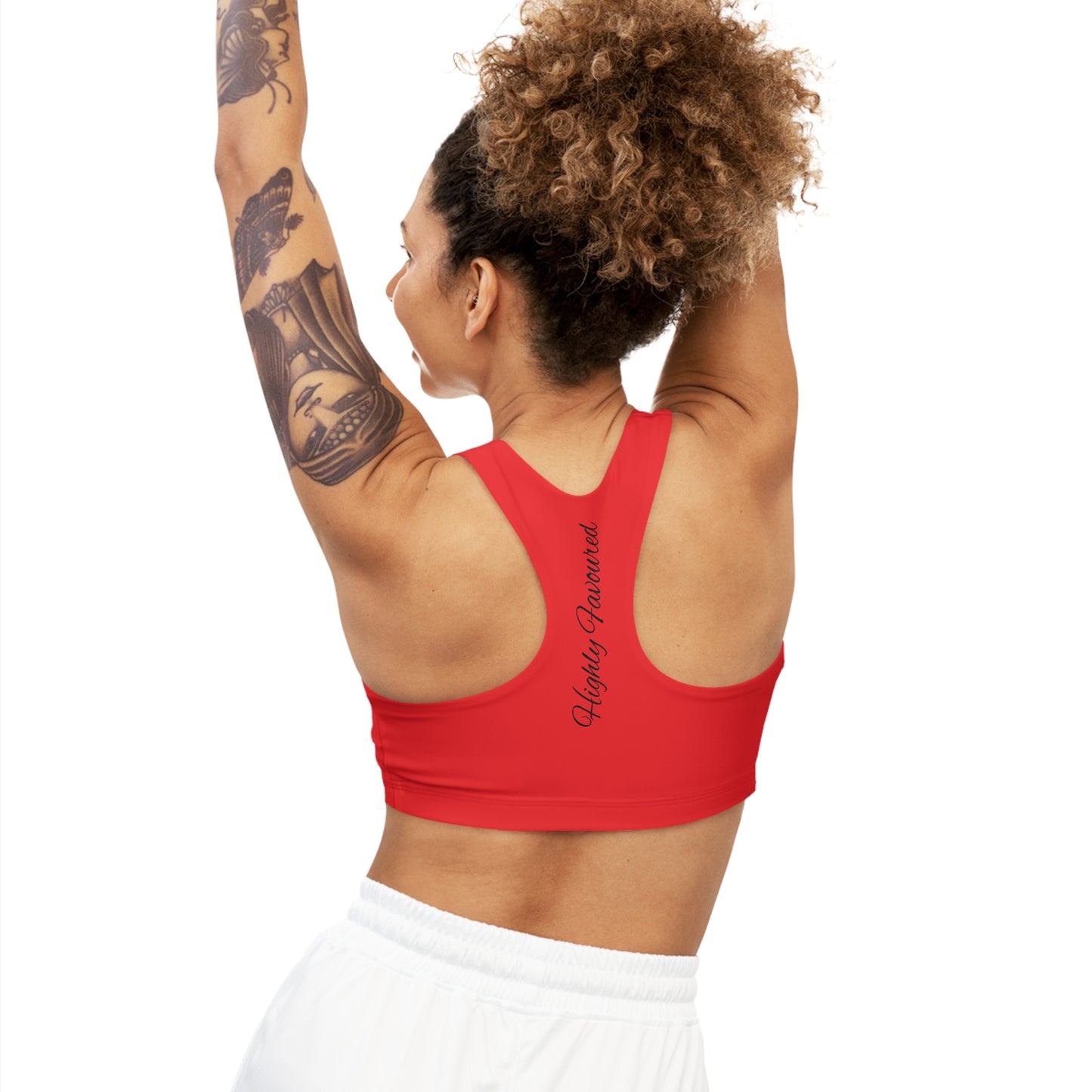 Red-Blessed and Highly favored  Sports Bra for women