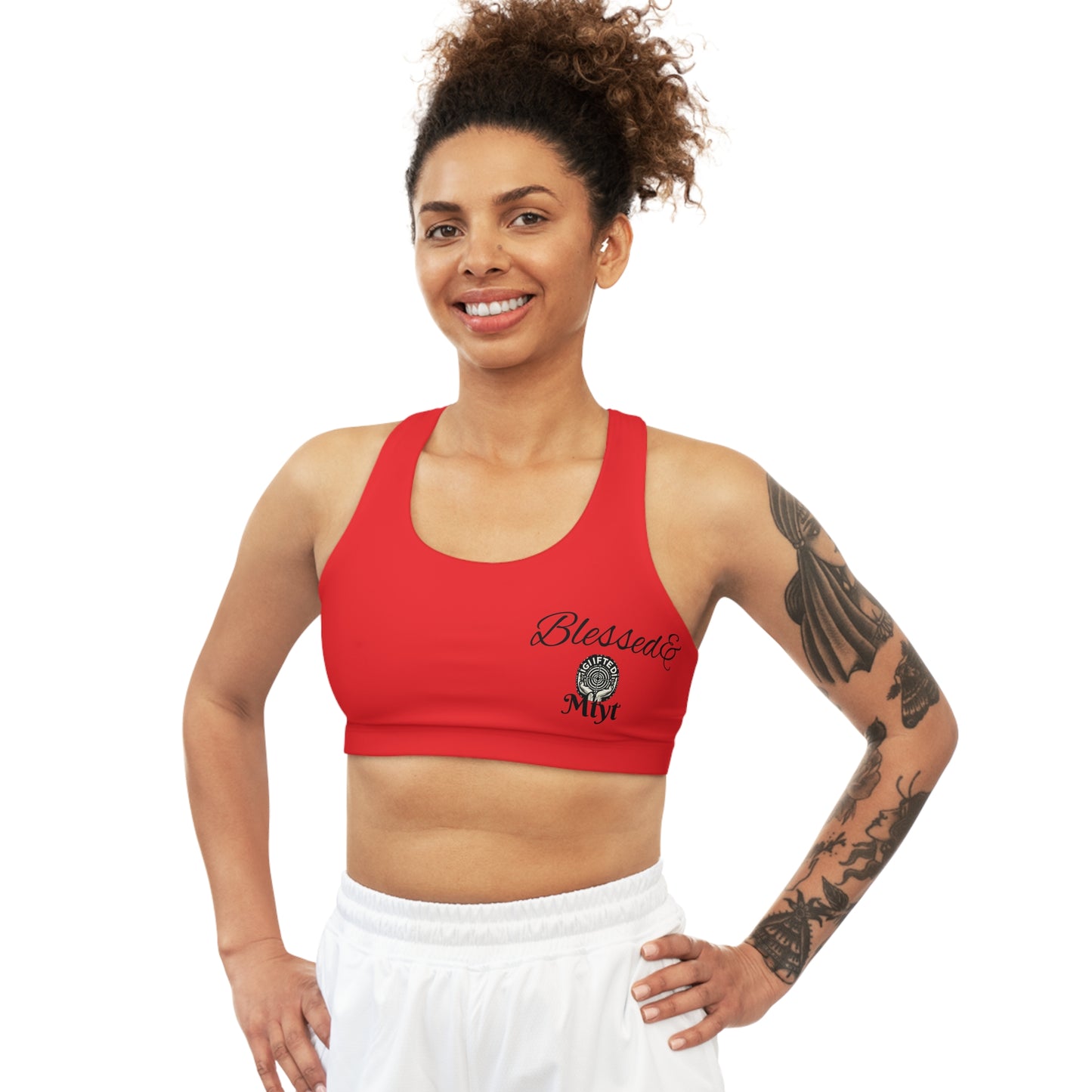 Red-Blessed and Highly favored  Sports Bra for women