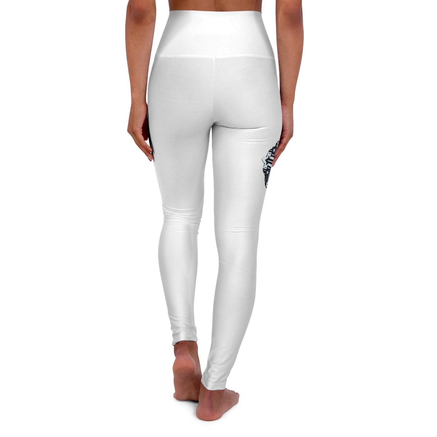 White Yoga Leggings - High Waisted 'I Am Blessed and Highly Favored' Design