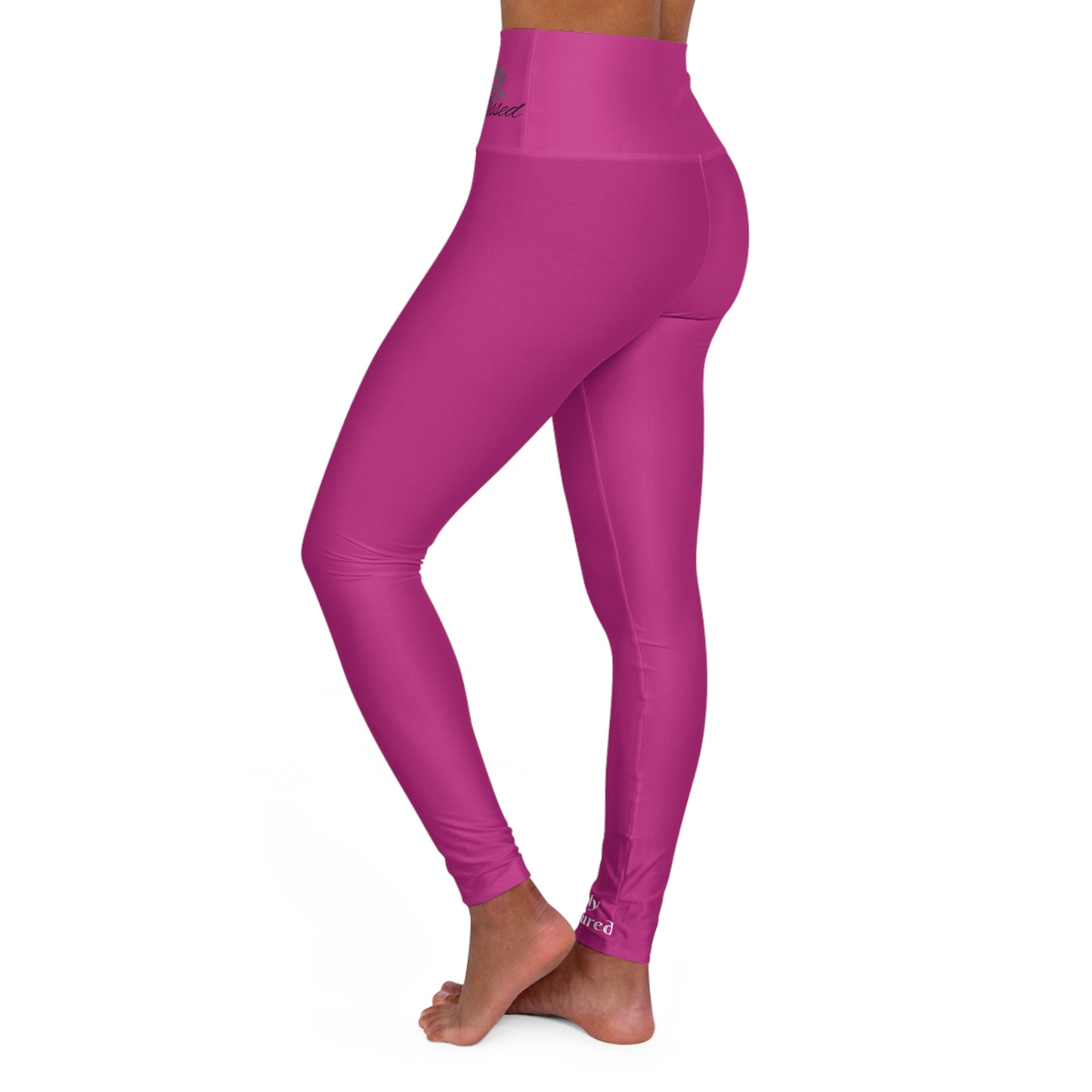 Pink Yoga Leggings - High Waisted 'I Am Blessed and Highly Favored' Design