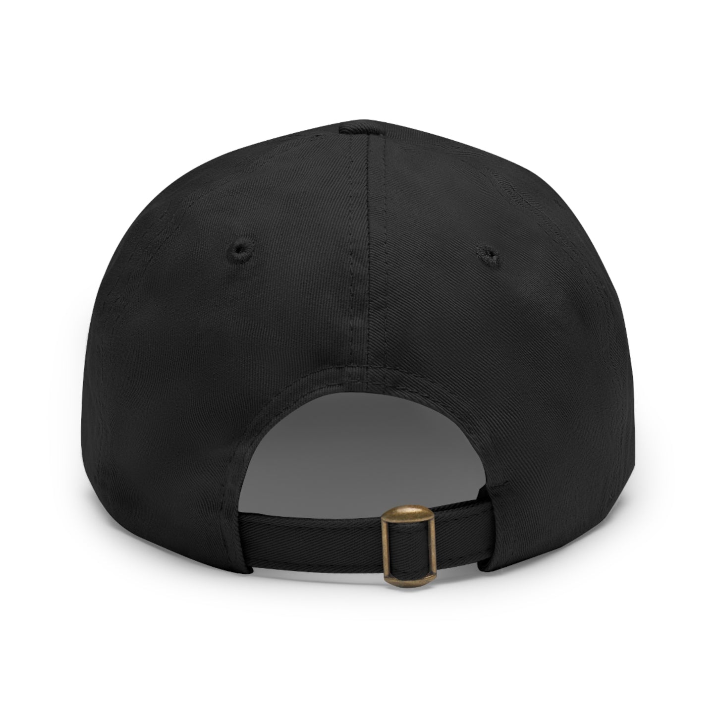 Black Dad Hat with pink Leather Patch (Rectangle)-MTYT Design