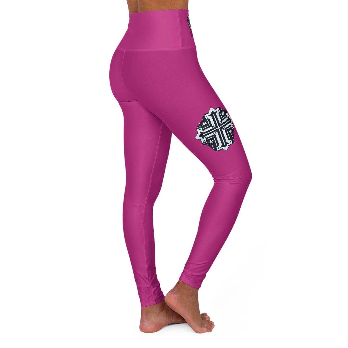 Pink Yoga Leggings - High Waisted 'I Am Blessed and Highly Favored' Design