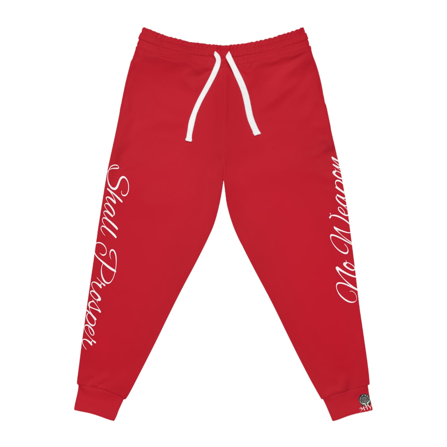 Red-No Weapon Shall Prosper Joggers