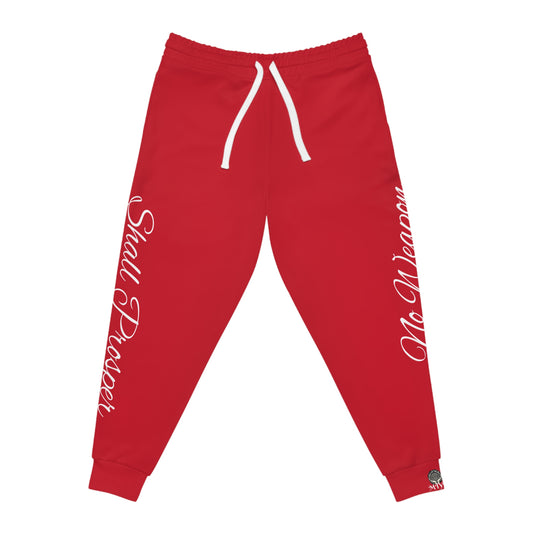 Red-No Weapon Shall Prosper Joggers