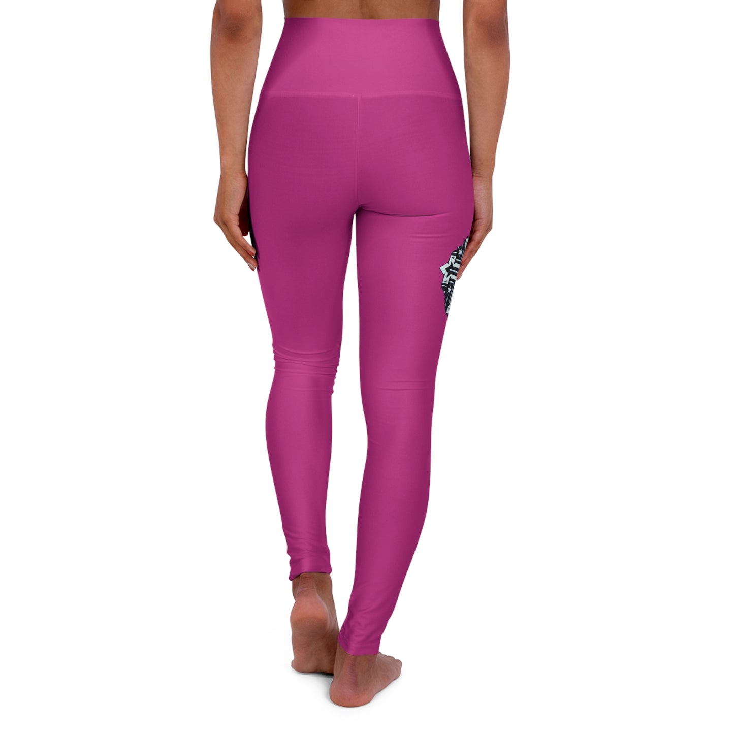Pink Yoga Leggings - High Waisted 'I Am Blessed and Highly Favored' Design