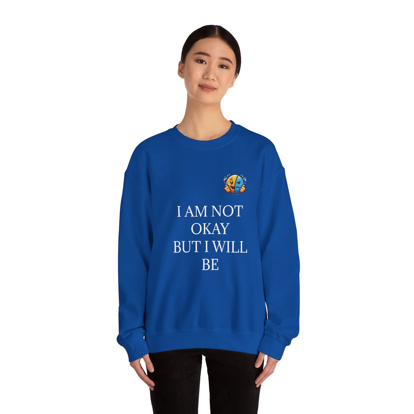 Comforting 'I'm Not Okay But I Will Be' Sweatshirt — Trust the Lord Cozy Crewneck