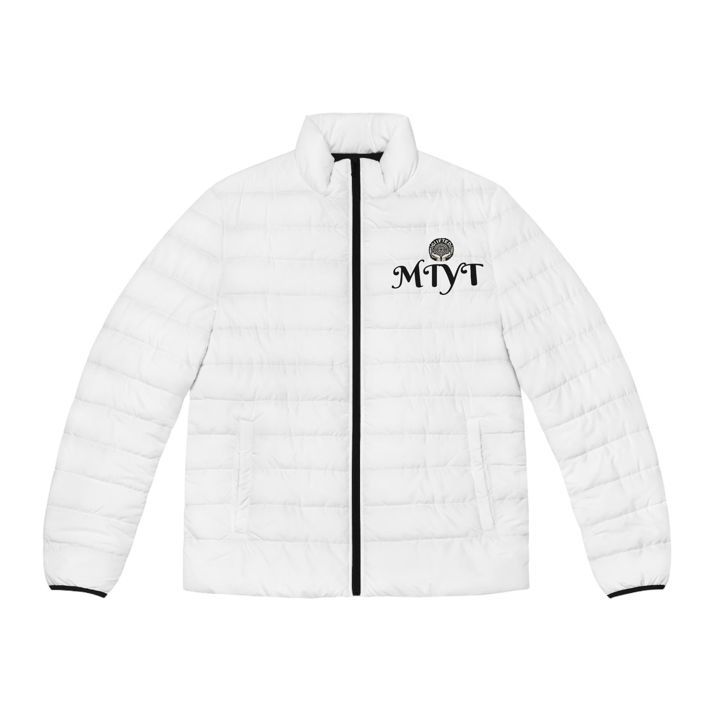 White -MTYT Puffer Jacket - with Red Roses