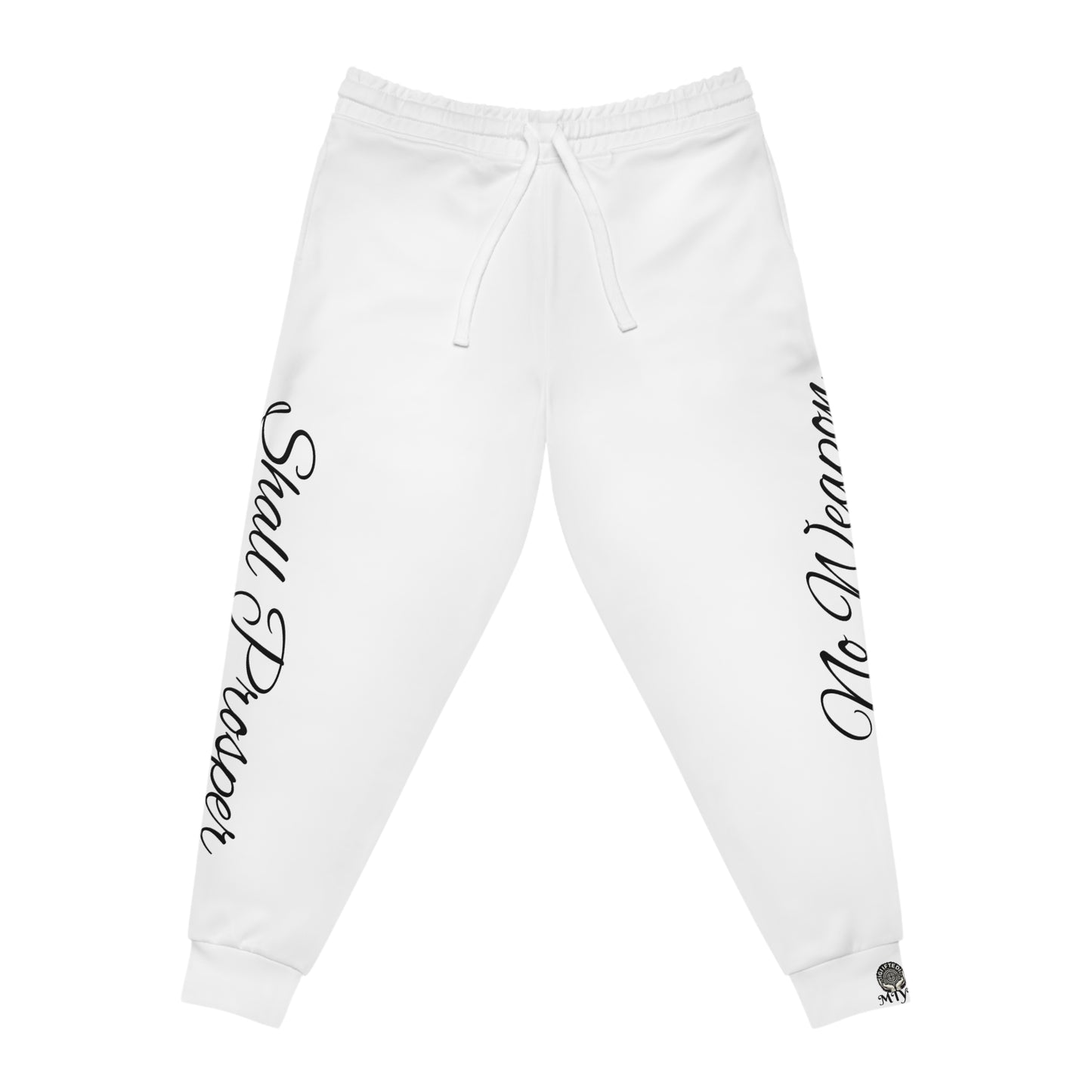 White -No weapon Shall Prosper  Joggers