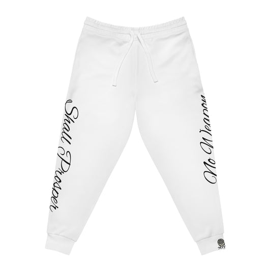 White -No weapon Shall Prosper  Joggers