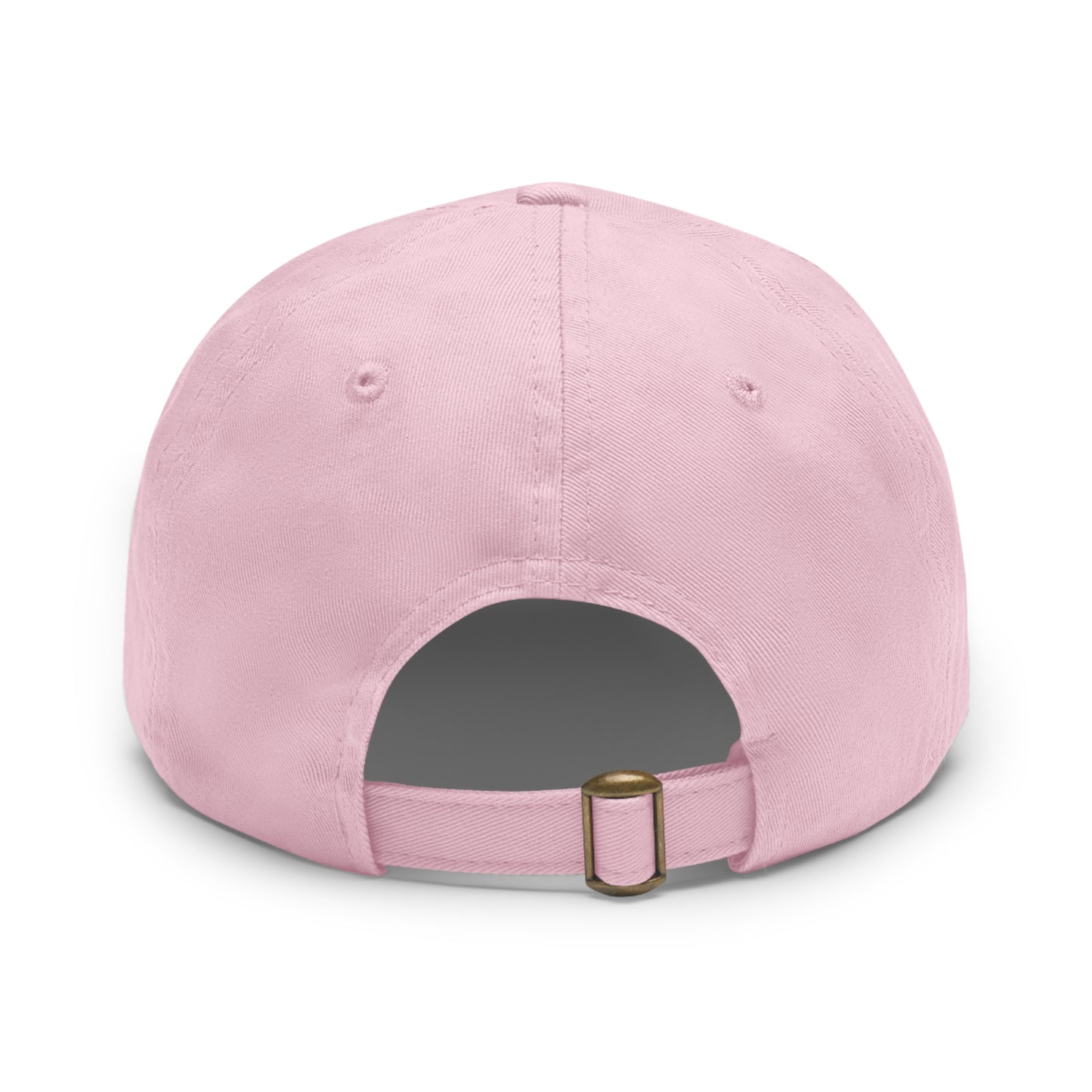 Pink dad hat with Black Leather Patch (Rectangle) -MTYT Design