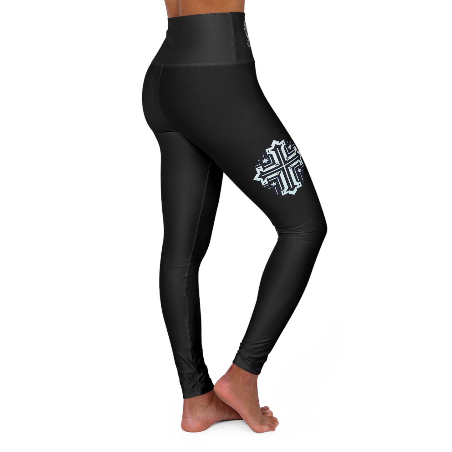 Black Yoga Leggings - High Waisted 'I Am Blessed and Highly Favored' Design