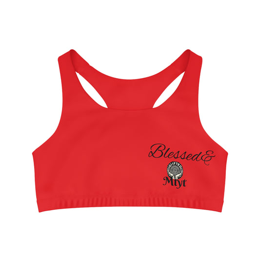 Red-Blessed and Highly favored  Sports Bra for women