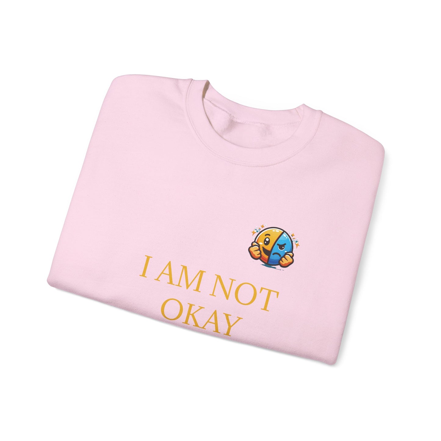 I’m Not Okay But I Will Be Sweatshirt — Inspirational Christian Crewneck (Light Blue & Pink)