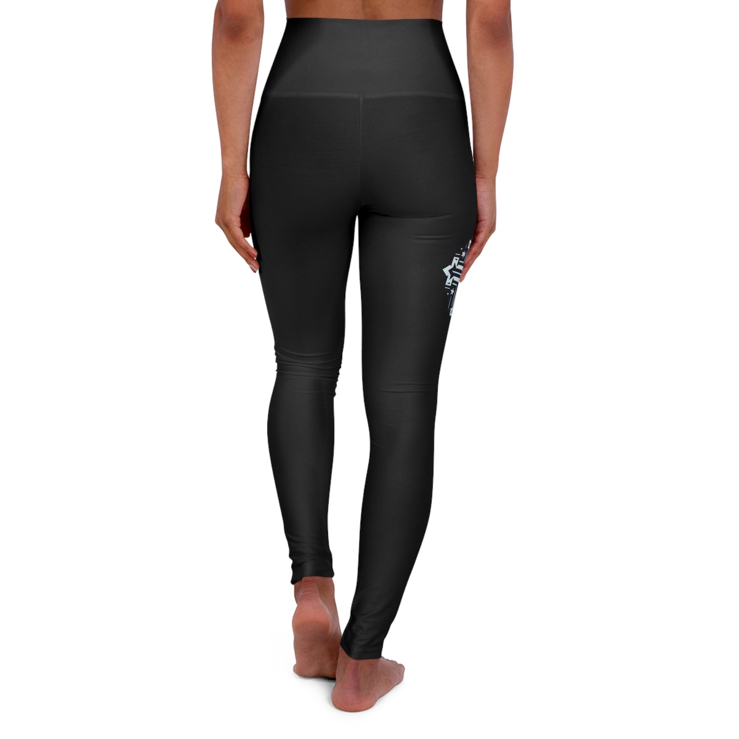 Black Yoga Leggings - High Waisted 'I Am Blessed and Highly Favored' Design